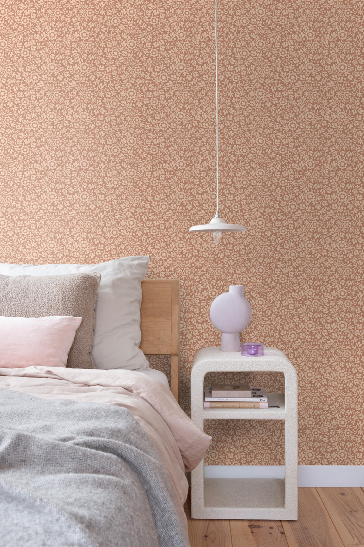 TAPETE Blumen 50 x 900 cm - Terracotta, Papier (50/900cm) - ESTAhome