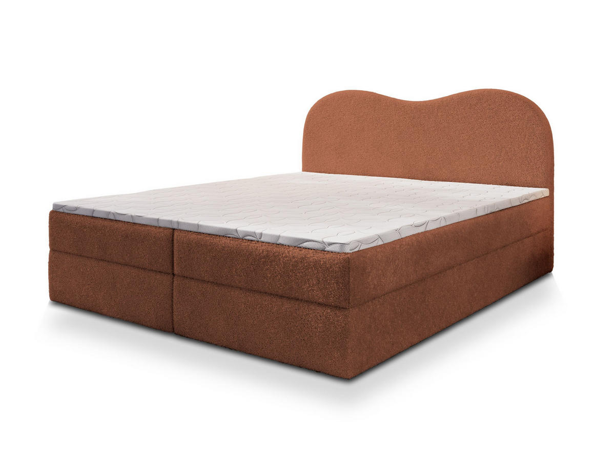 BOXBETT FLUVIA N 140x200 cm mit Matratze und Topper - Orange - Orange, Holz (140/200cm) - MASSENO