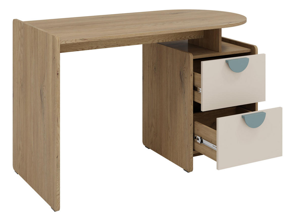 KINDERSCHREIBTISCH Lexi 2S 12 L / P - Eichefarben/Rosa, Holzwerkstoff/Kunststoff (121/78/60cm) - MIRJAN24