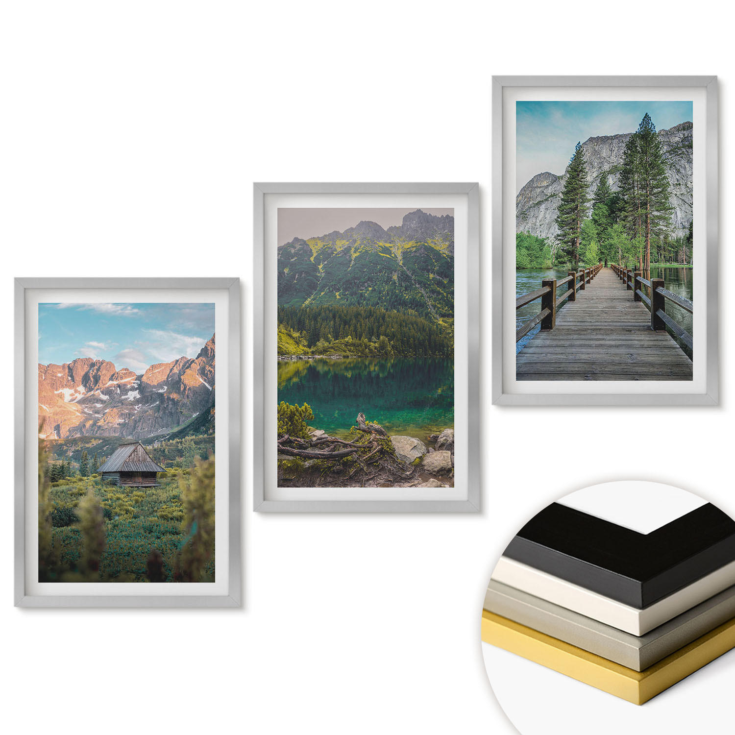 ArtPrintCave Wandbilder Silber 40x60 cm