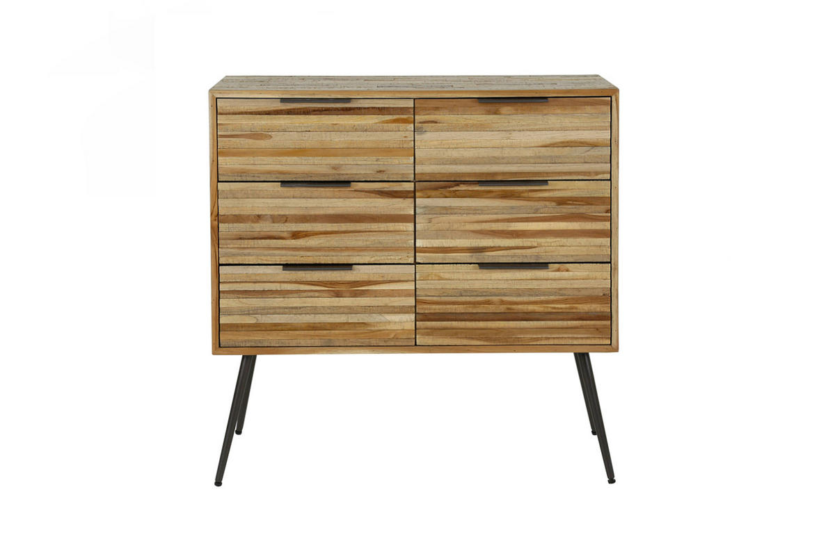 KOMMODE COSTA Braun Holz - Schwarz/Braun, Holz/Metall (90/88/30cm) - KAWOLA
