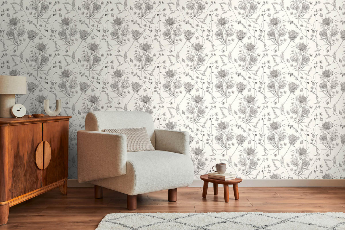 VLIESTAPETE Weiß 53/1005 cm - Grau, Textil (53/1cm) - KUNSTLOFT