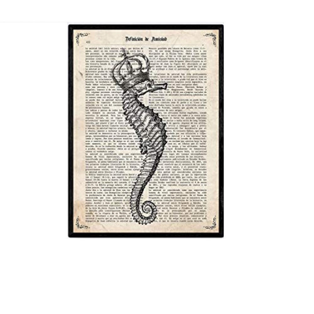 POSTER Seepferdchen Krone A4 Rahmenlos - Klar, Papier (29.7/5/21cm) - Nacnic