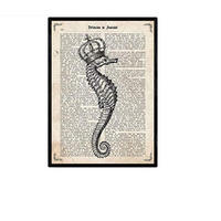 POSTER Seepferdchen Krone A4 Rahmenlos - Klar, Papier (29.7/5/21cm) - Nacnic