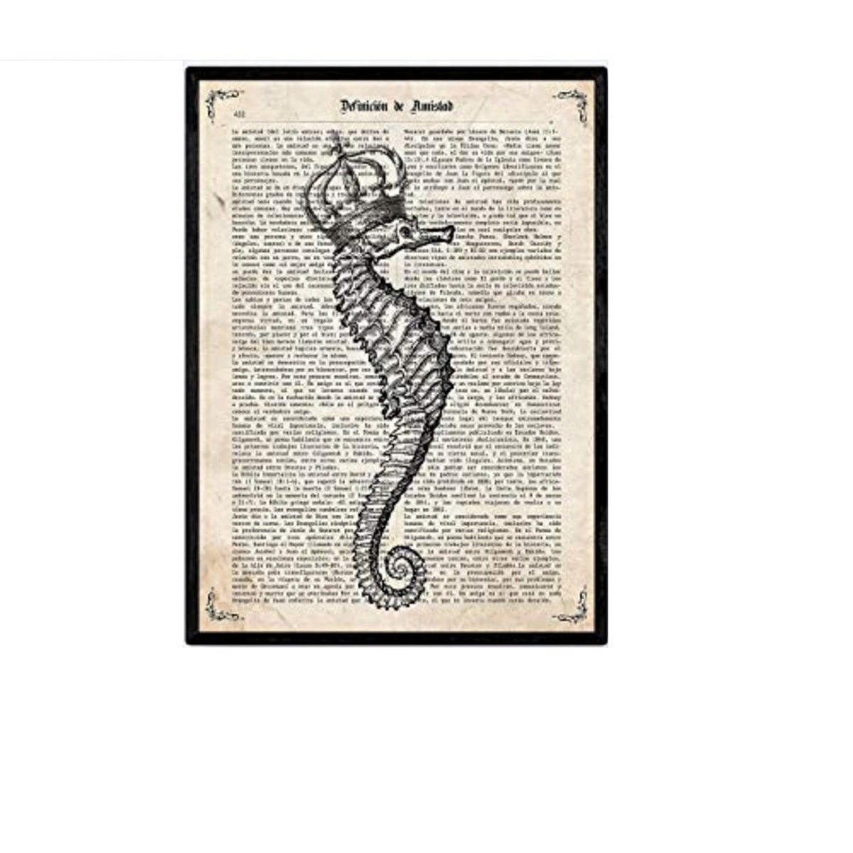 POSTER Seepferdchen Krone A4 Rahmenlos - Klar, Papier (29.7/5/21cm) - Nacnic