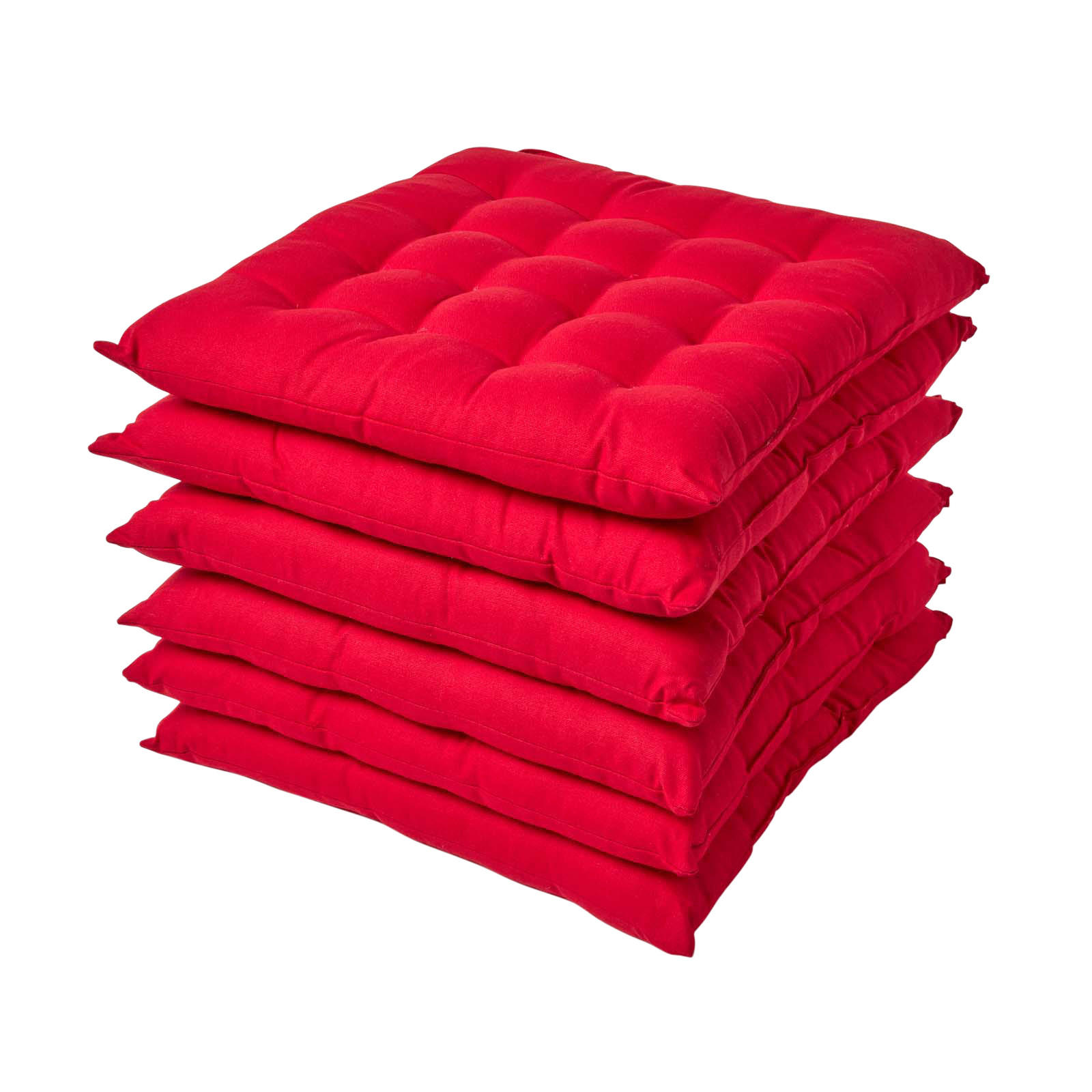 STUHLKISSEN 6er-Set rot 40/40/6,5 cm - Rot, Textil (40/40/6.5cm) - Homescapes