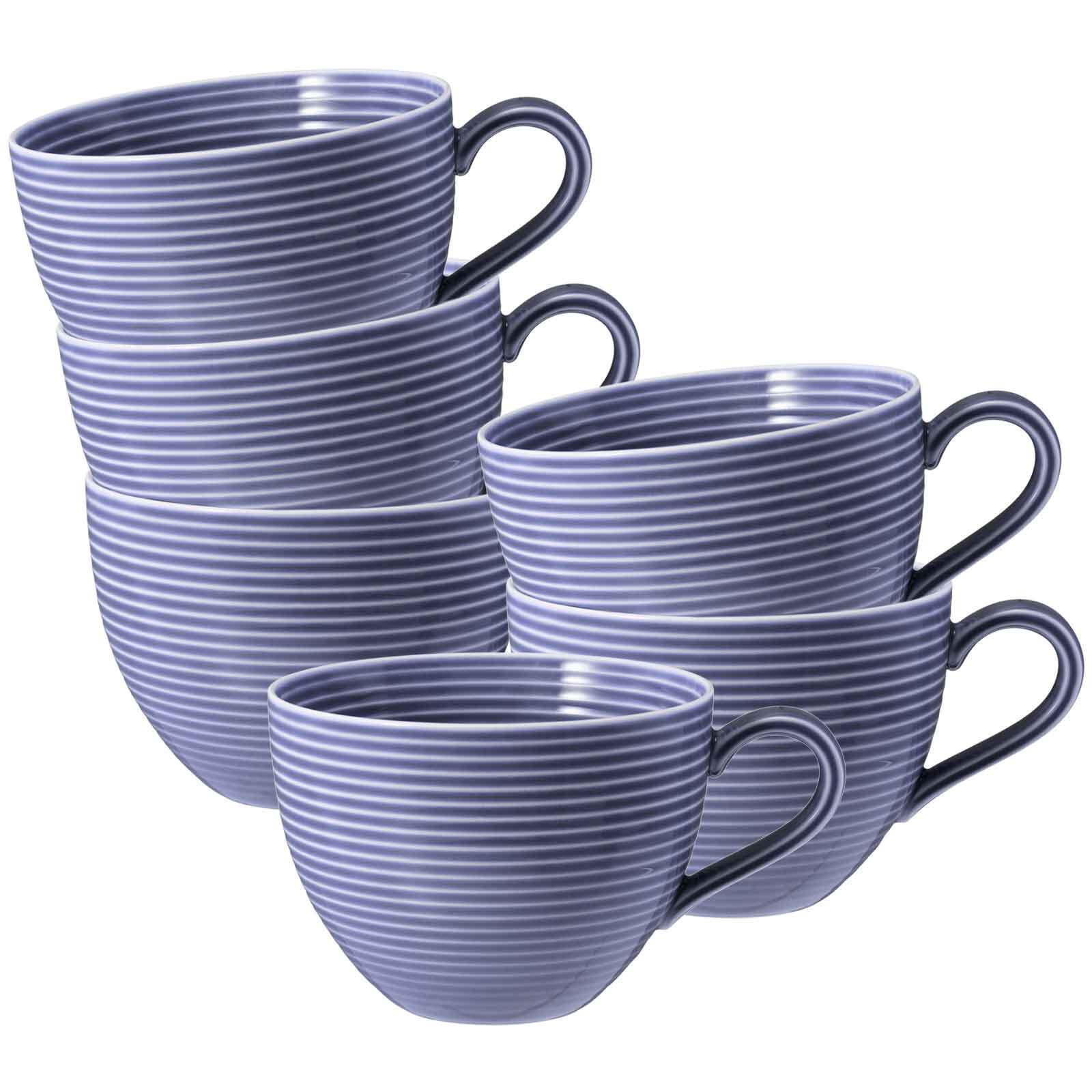 MILCHKAFFEETASSEN Beat Color Glaze Fliederblau 0,35 l 6er Set - Violett, Keramik (0.35L) - Seltmann Weiden