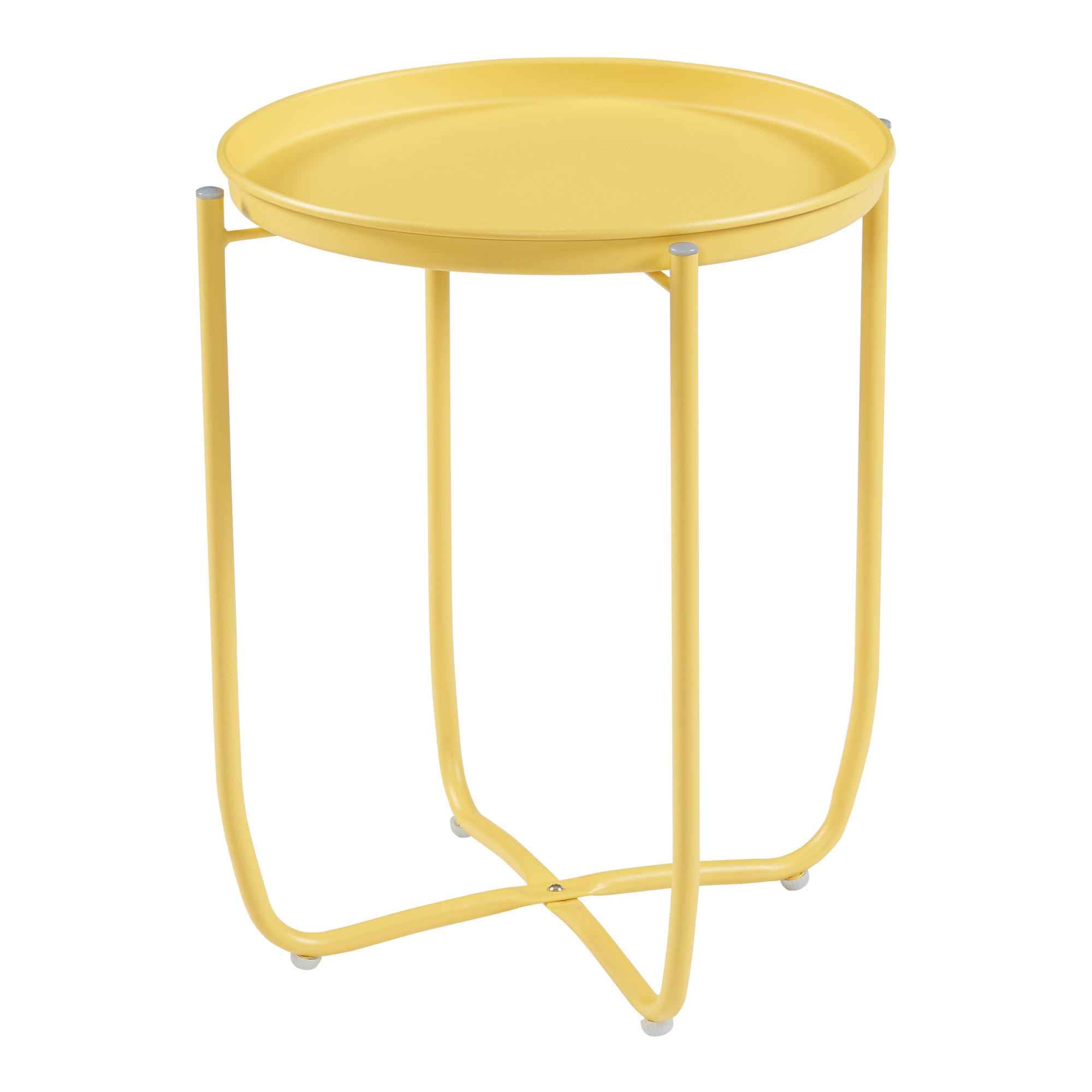 TABLETTTISCH Sandefjord - Gelb, Metall (40/40/53cm) - [en.casa]