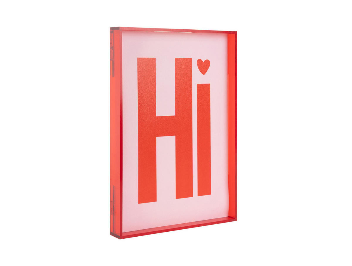 WANDBILD Wall Art Hi Rot 3/22/31 cm - Rot, Kunststoff (22/31/3cm) - Present Time