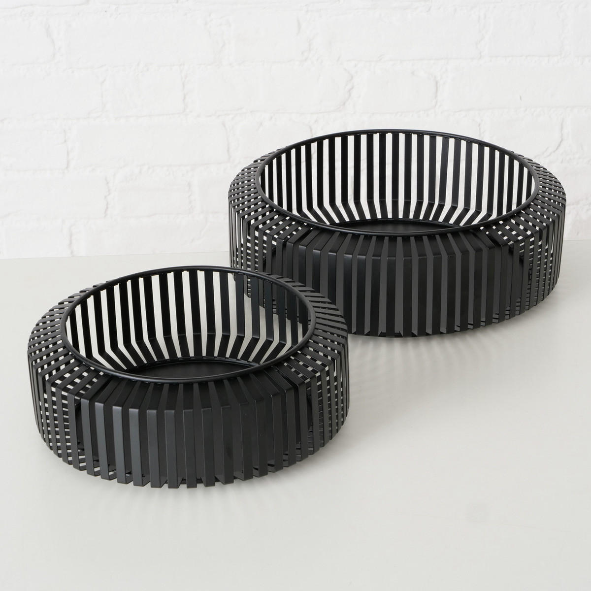 METALLSCHALEN Viki Ø 24-30 cm, 2er-Set - Schwarz, Metall (30cm) - Boltze Home
