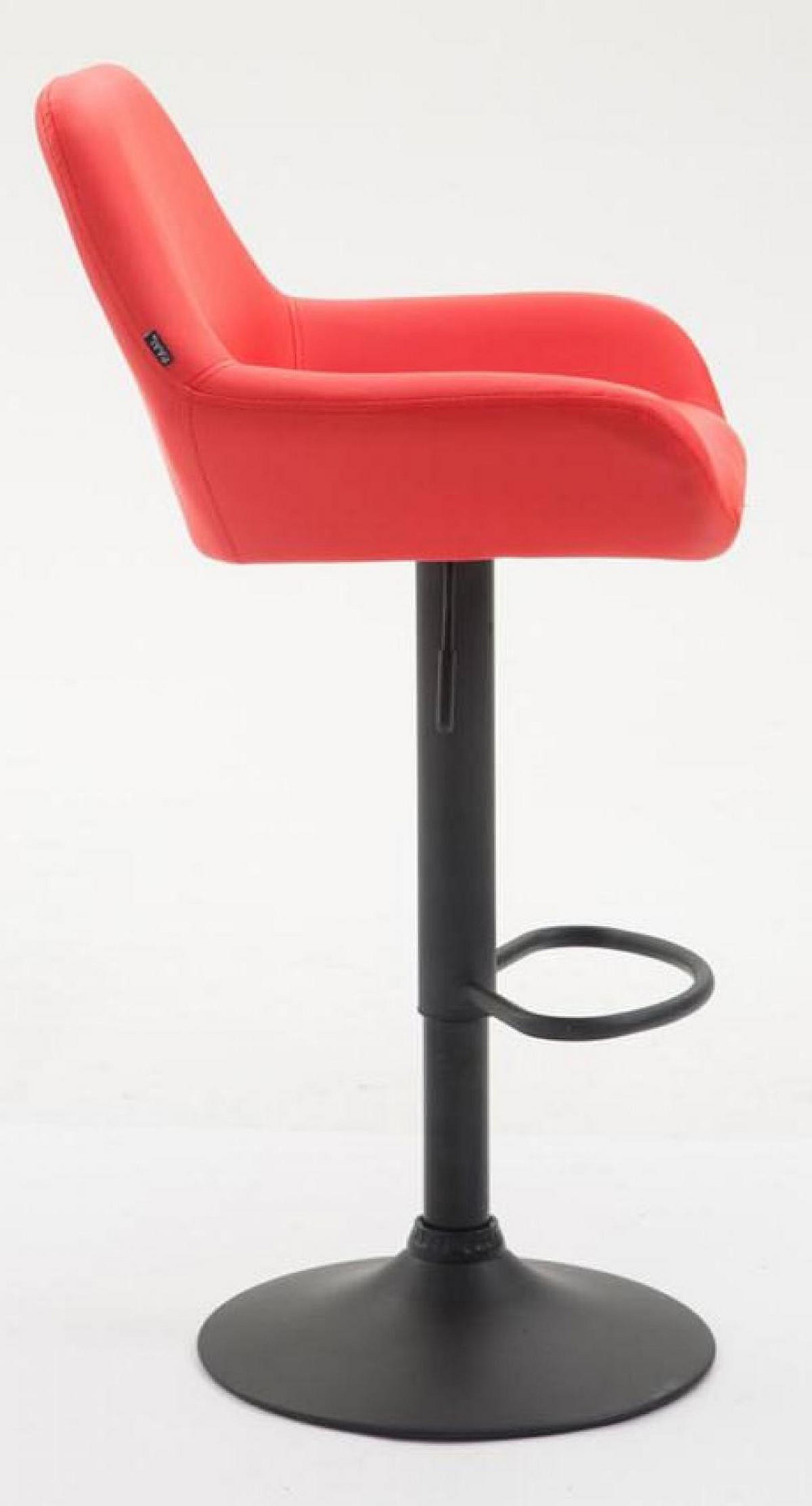 BARHOCKER 2er Set Lederlook rot - Rot/Schwarz, Textil/Metall (51/89/52cm) - CLP