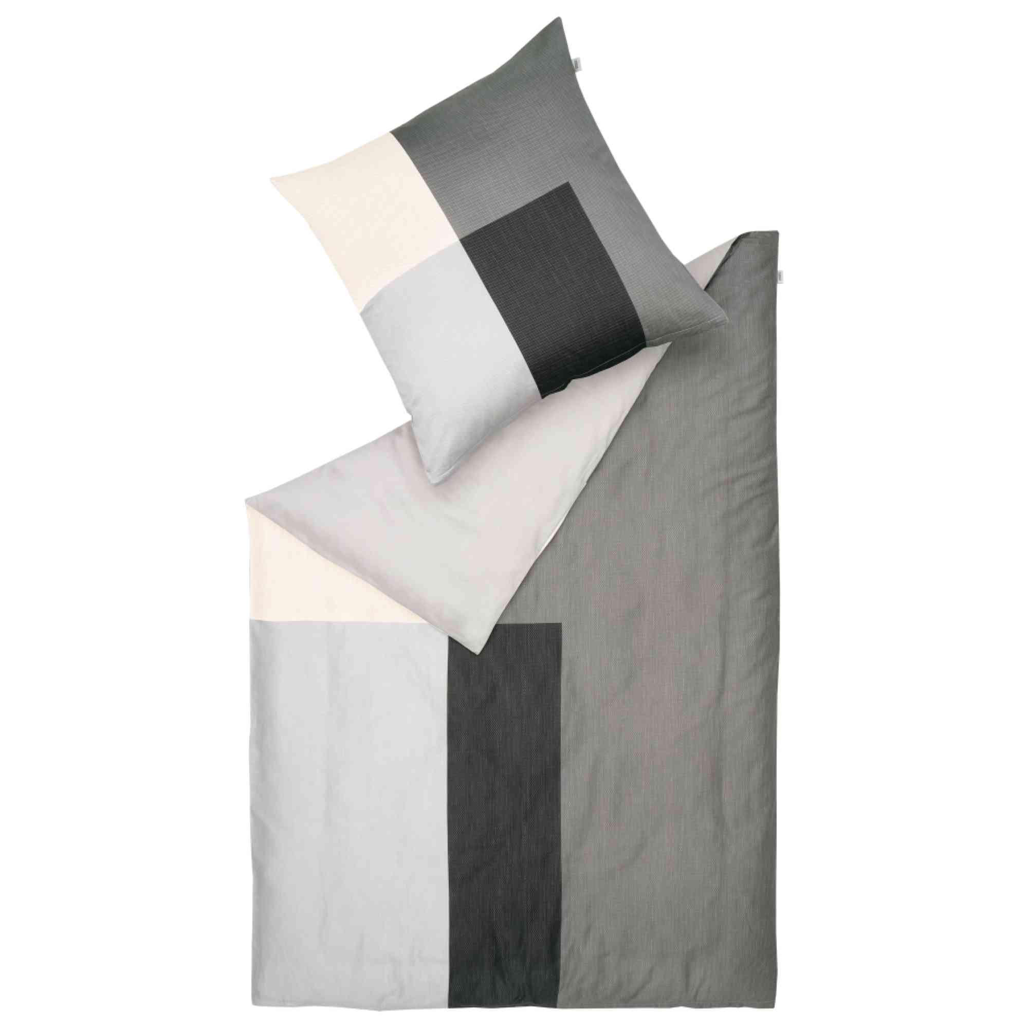 SATIN BETTWÄSCHE ART - Grau, Textil (155/220cm) - Schöner Wohnen