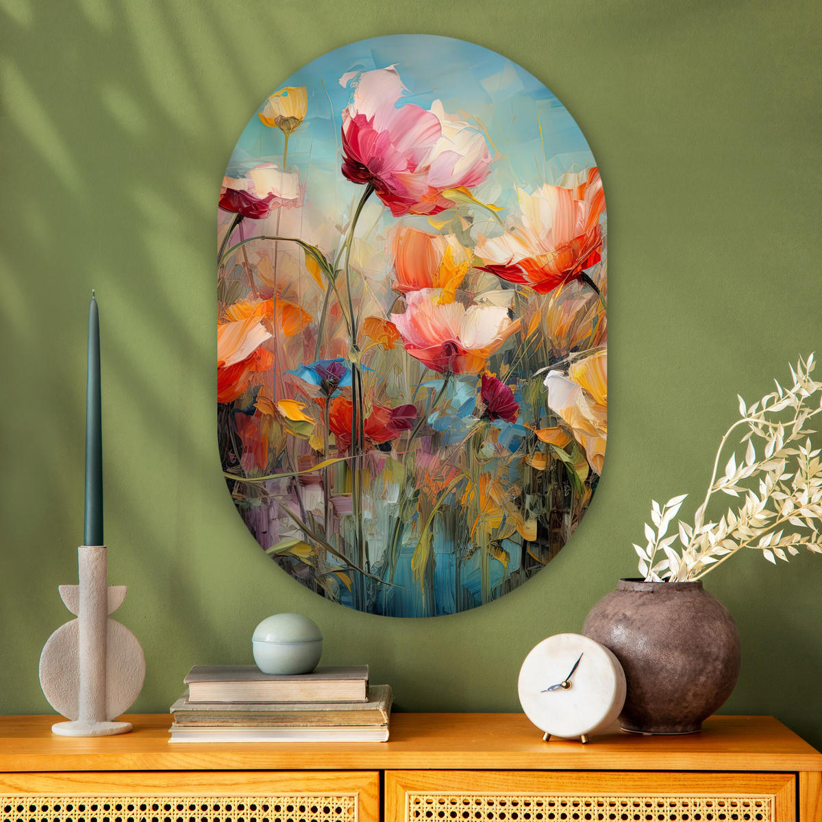WANDBILD Blumen - Aquarell - Kunst - Botanisch - Natur 60x90 cm - Orange, Kunststoff (60/90cm) - MuchoWow