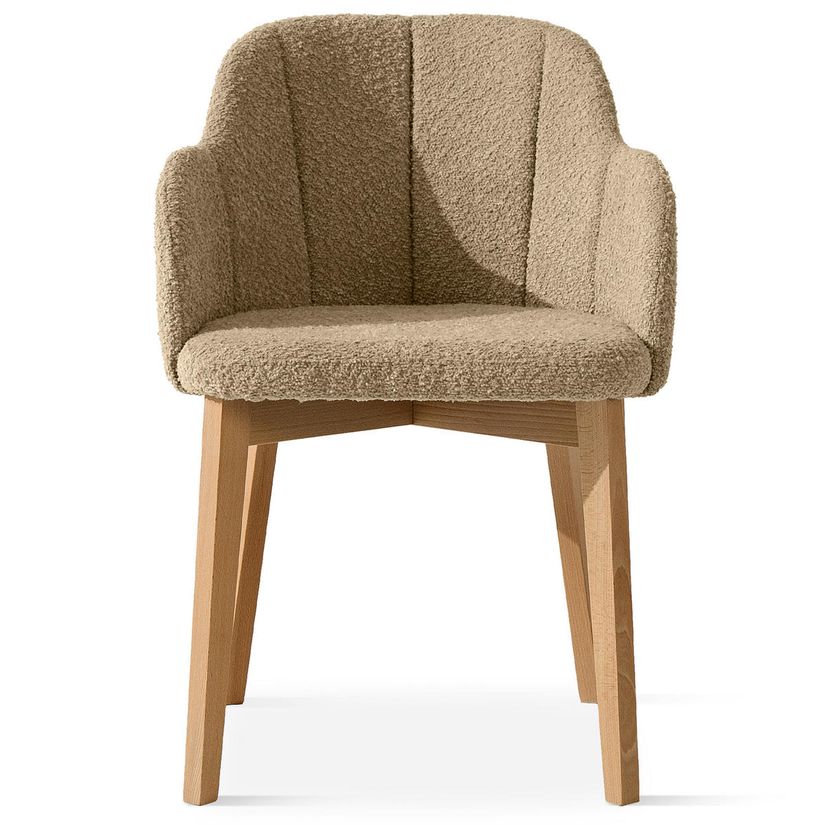 POLSTERSTUHL LONIS Esszimmerstühle 2er Set - Eichefarben/Braun, Holz/Textil (55/82/54cm) - KONSIMO®