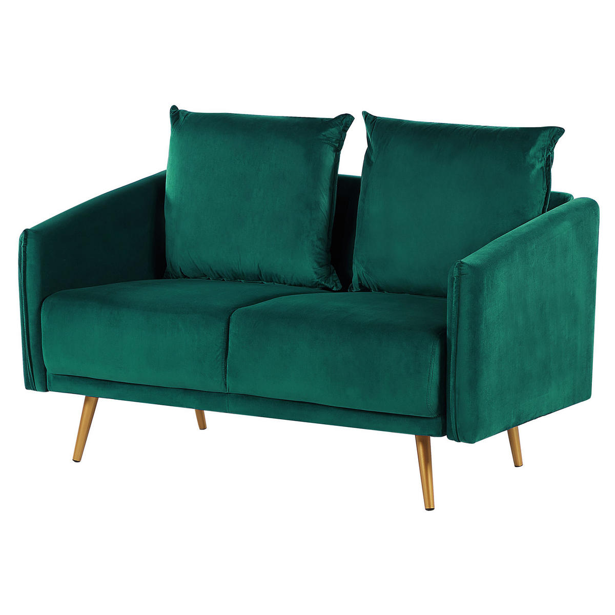 2-SITZER-SOFA Samtstoff Grün Maura - Hellgrün, Textil (130/83/78cm) - Beliani