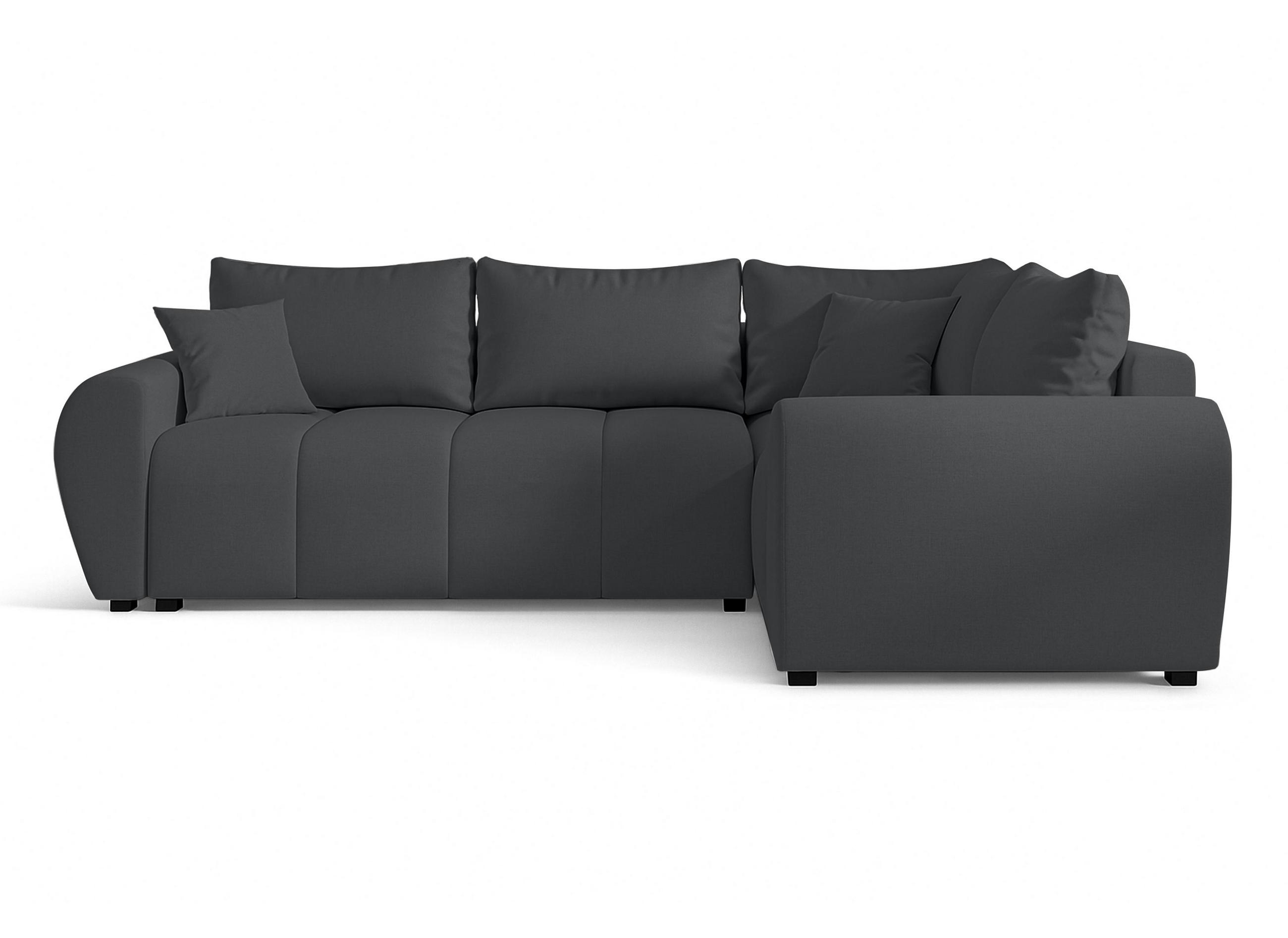 ECKSOFA L Form Malatya MAX Dunkelgrau 246/145/82 cm stilvolle mit Schlaffunktion R - Dunkelgrau/Schwarz, Kunststoff/Textil (235/175cm) - AX Living