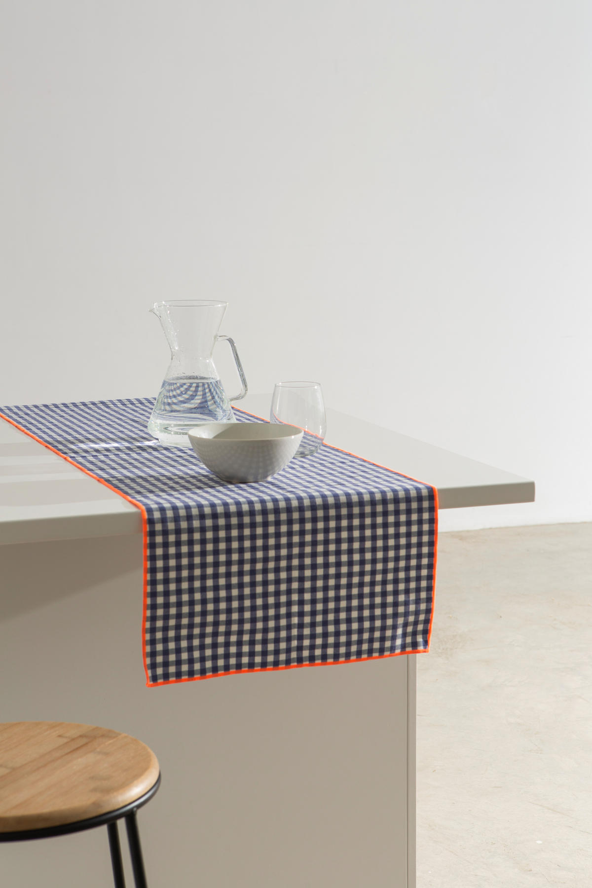 TISCHET 8-teilig, Baumwolle und PES (Polyester), navy und fluor SET FESTON - Blau, Textil (40/130cm) - RNT By Really Nice Things