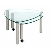 COUCHTISCH mit ausdrehbarer Ablage Cilka 80x43x80 Glas Nickel/Klarglas - Transparent/Nickelfarben, Glas (80/80/80cm) - 58aufmkessel