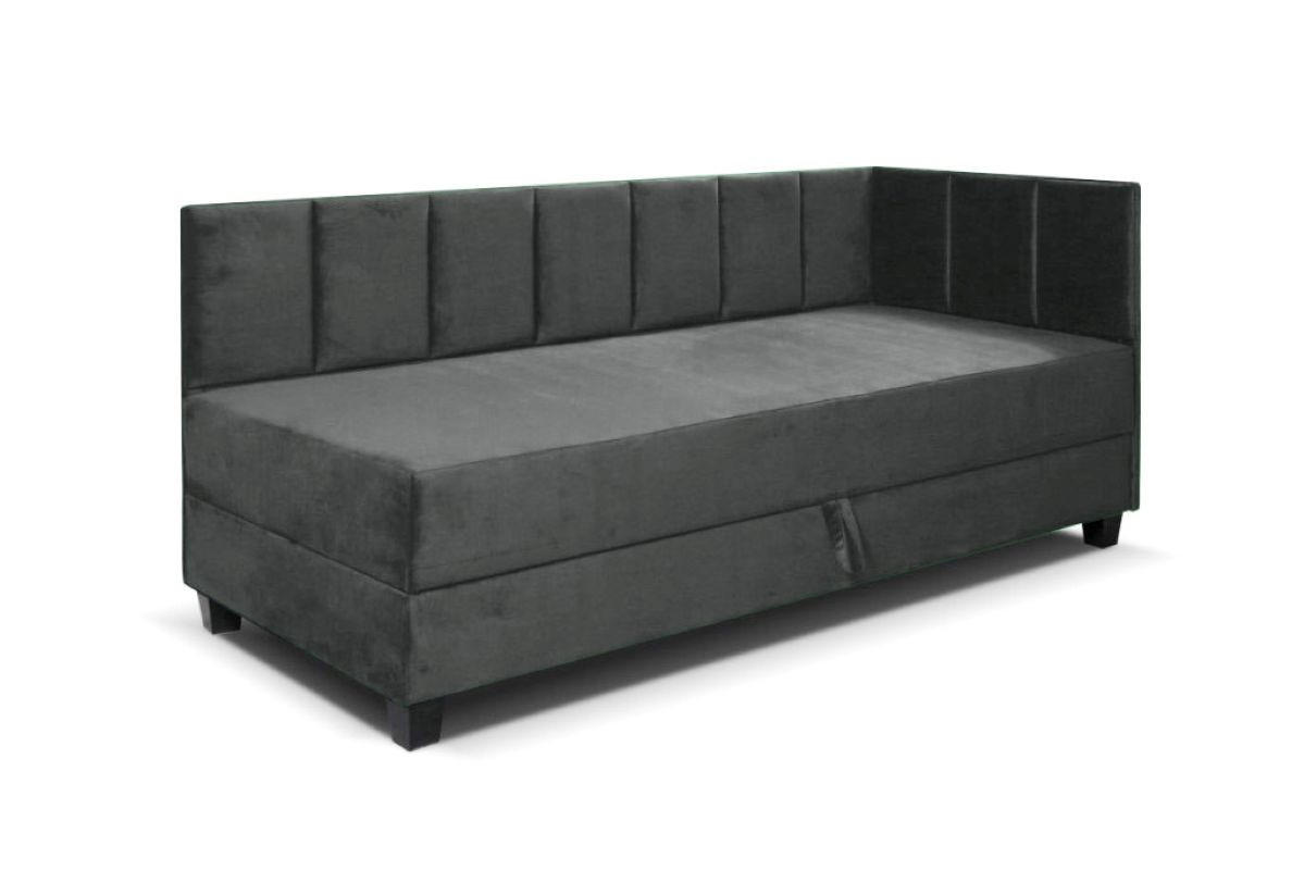 BOXBETT Kinderbett Eryk 100x200 cm mit Matratze und Bettkasten, rechts, grau - Grau, Kunststoff (100/200cm) - Margaret Hadas24