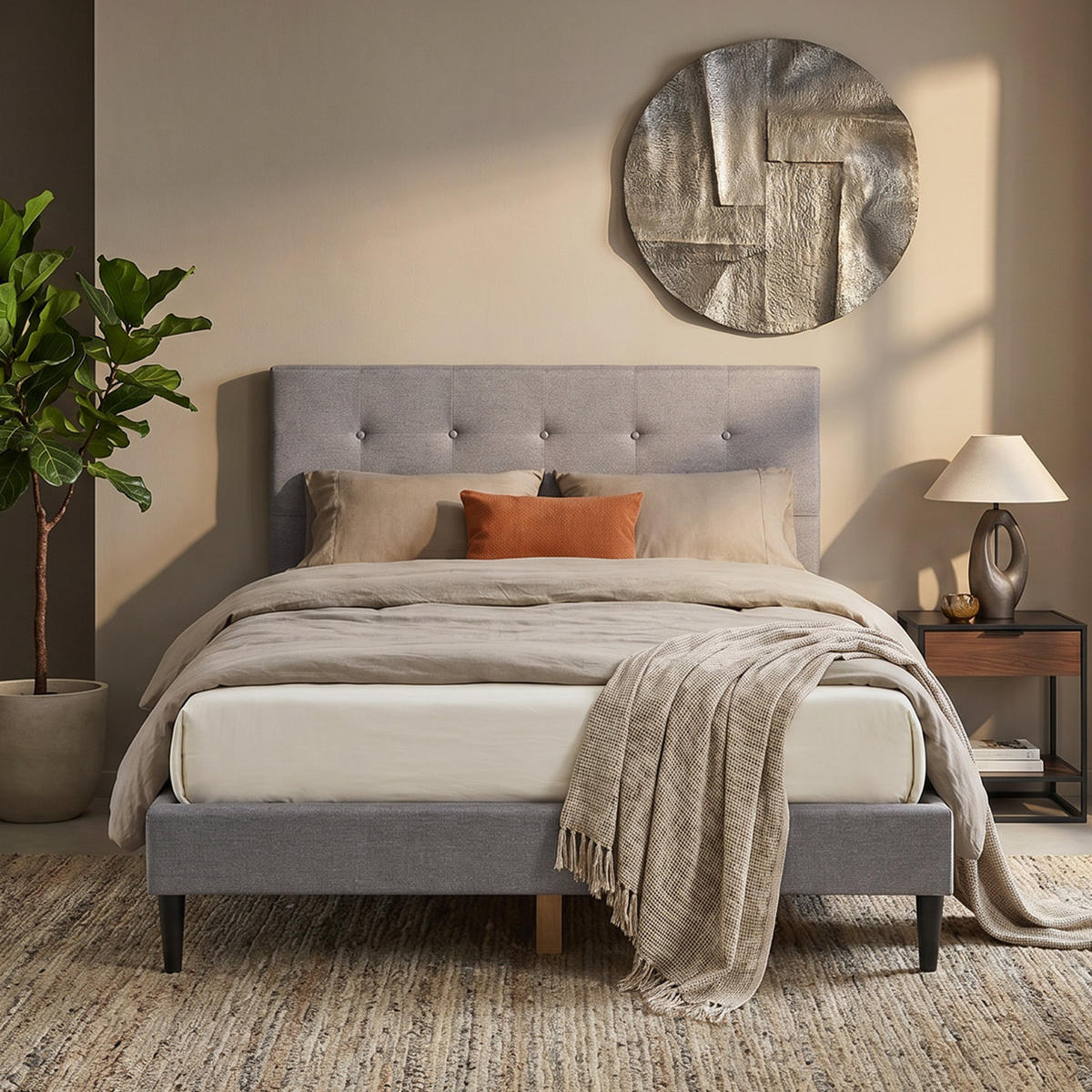 POLSTERBETT mit Lattenrost 160/200 cm in Grau - Grau, Textil (160/200cm) - Homestyle4u