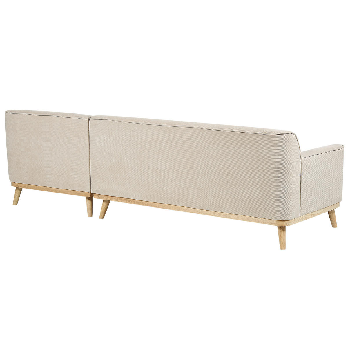 3-SITZER-ECKSOFA Cord hellbeige rechtsseitig Simos - Hellbraun/Beige, Textil (264/159cm) - Beliani