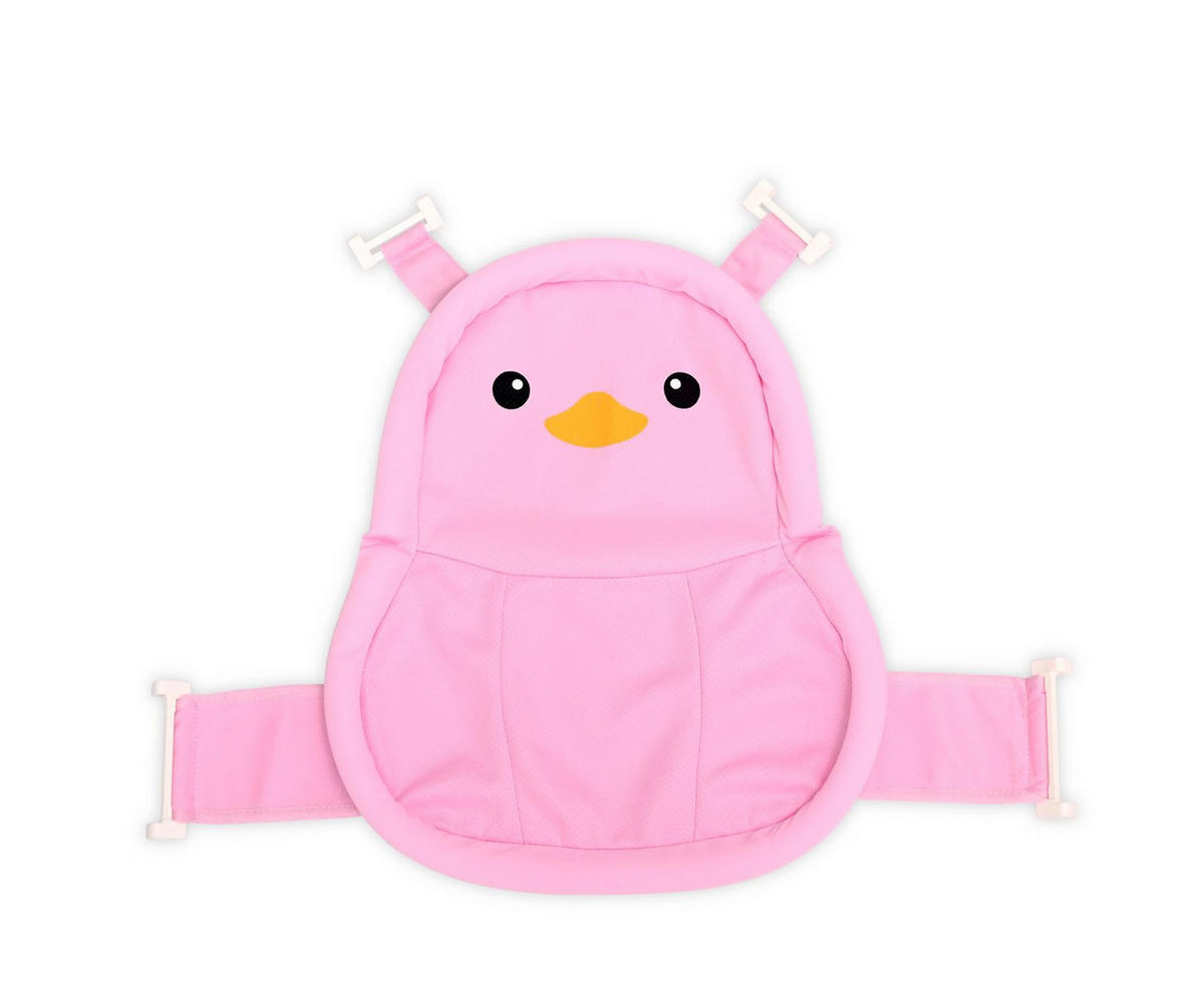 BABYBADEWANNE Badenetz Pinguin rosa Clips aus Kunststoff, Badewannennetz, ab Geburt - Rosa, Textil (28/28cm) - Lorelli