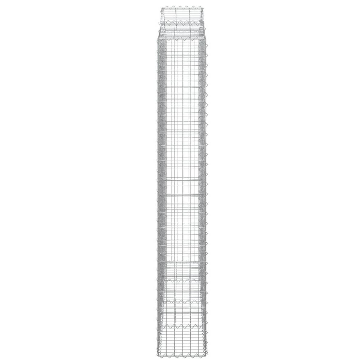 GABIONE Mit Hochbogen 200/30/200/220 Cm Verzinktes Eisen - Silberfarben, Metall (200/220/30cm) - vidaXL