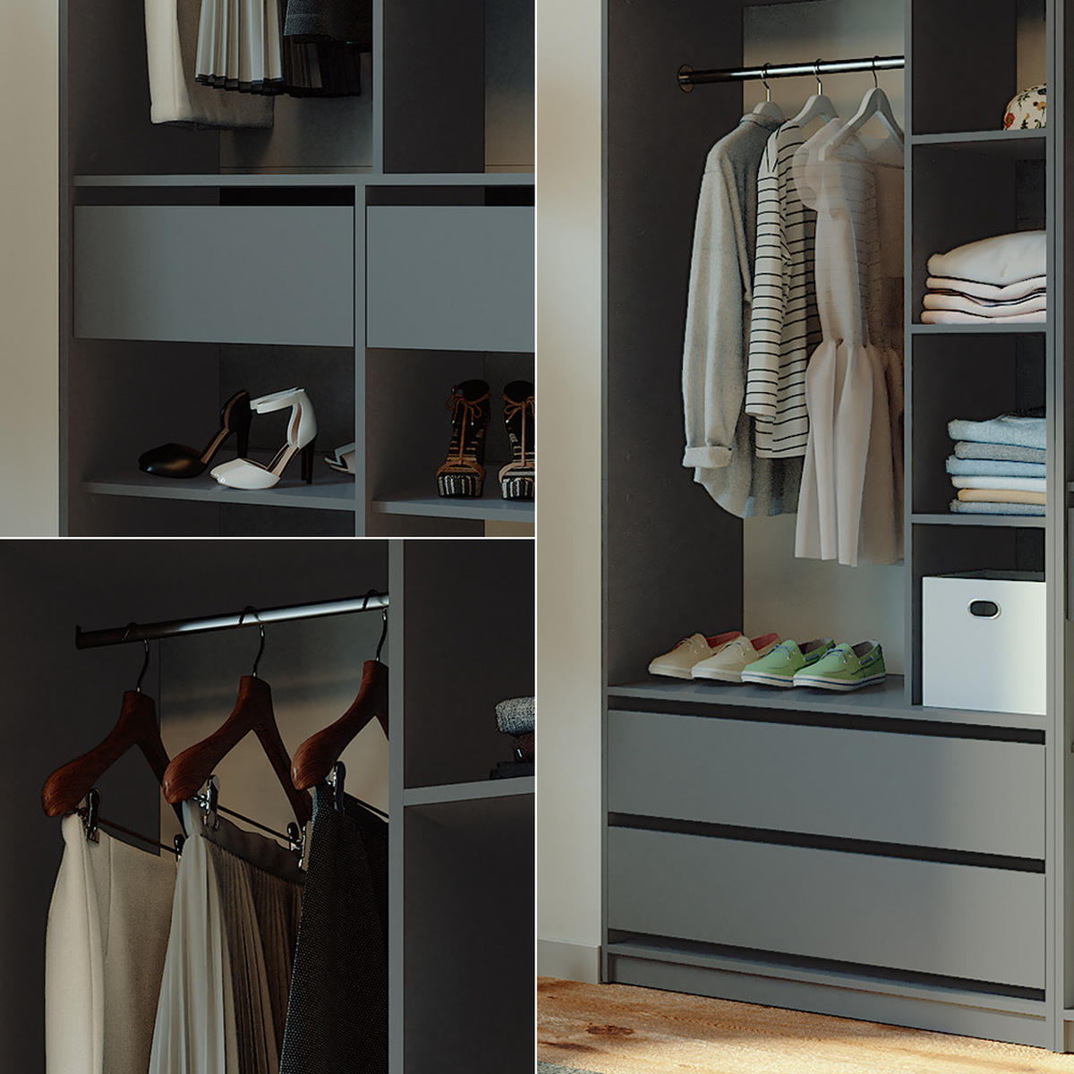 ŠATNÍ SKŘÍŇ Elmo Antracit - antracitová, kompozitní dřevo (200/200/50cm) - Vicco