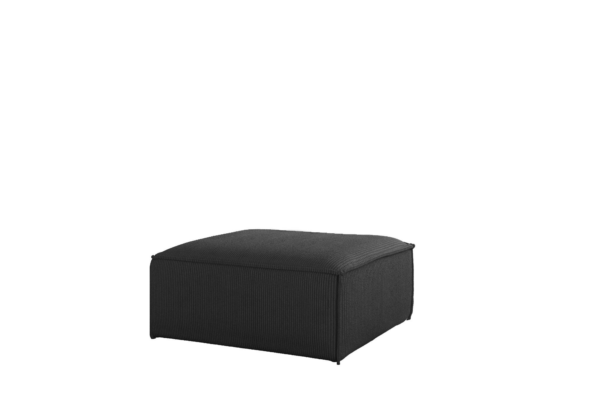 POLSTERHOCKER Celes Premium In Scala - Anthrazit, Holzwerkstoff/Textil (105/40/105cm) - Fun Möbel