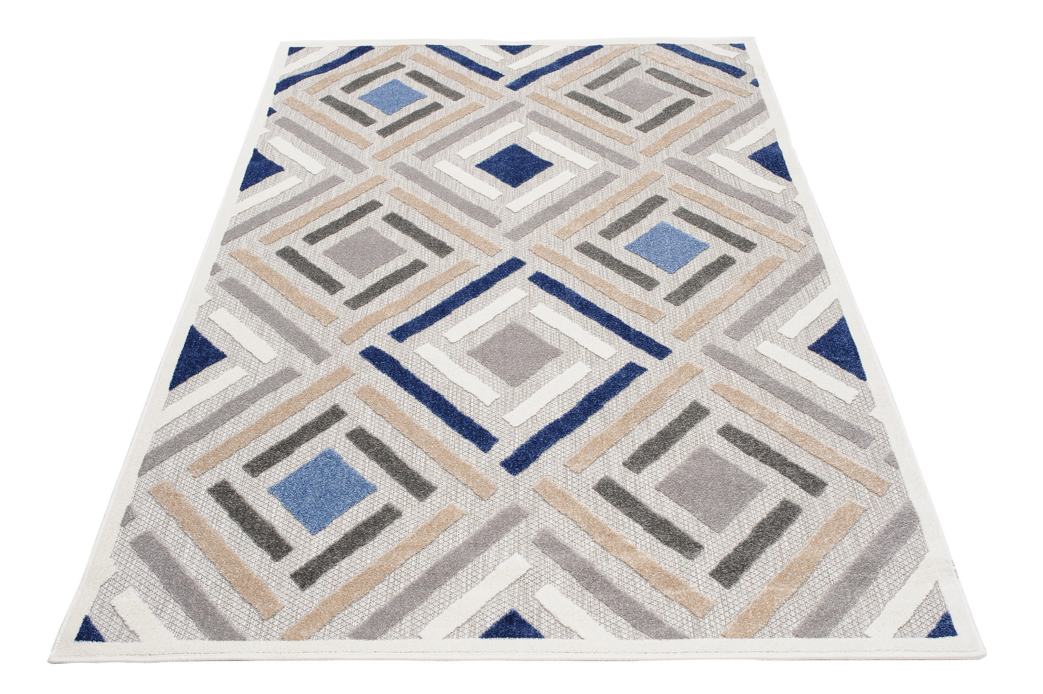 TEPPICH In-Outdoor Beige Abstract - Kurzflor Rechteckig Grau - 140 x 200 cm - Beige, Textil (140/200cm) - Mazovia