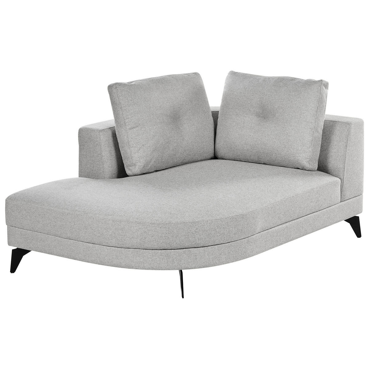 ČALOUNĚNÉ LEHÁTKO CHAISE LONGUE Umělý len Šedé Yuri - černá/tmavě šedá, textil (111/88/151cm) - Beliani