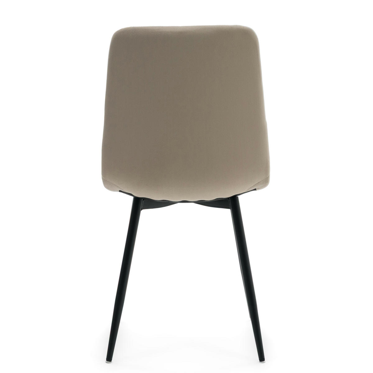 STUHL GELA gepolstert mit Steppung - dunkelbeige - Samt Velours - Schwarz/Braun, Textil/Metall (45/89/53cm) - NEW HOME