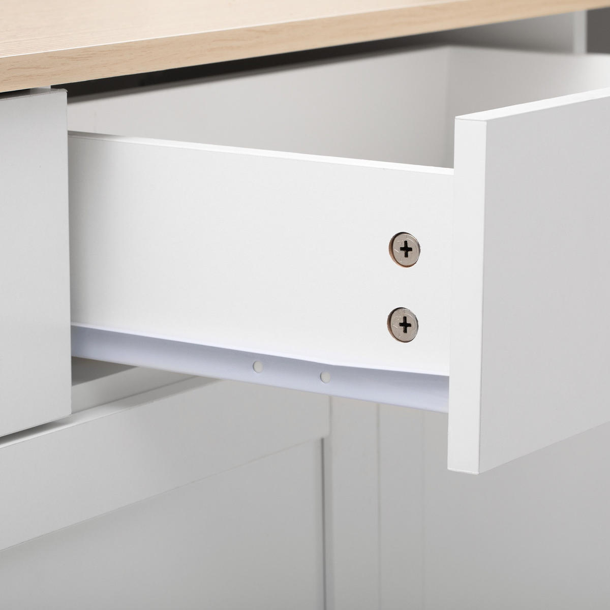 SIDEBOARD 160cm, mit 3 Schubladen, 4 Türen, 2 verstellbaren Regalböden, Küchenschrank, Weiß - Weiß, Holzwerkstoff (160/37/75cm) - Waldena