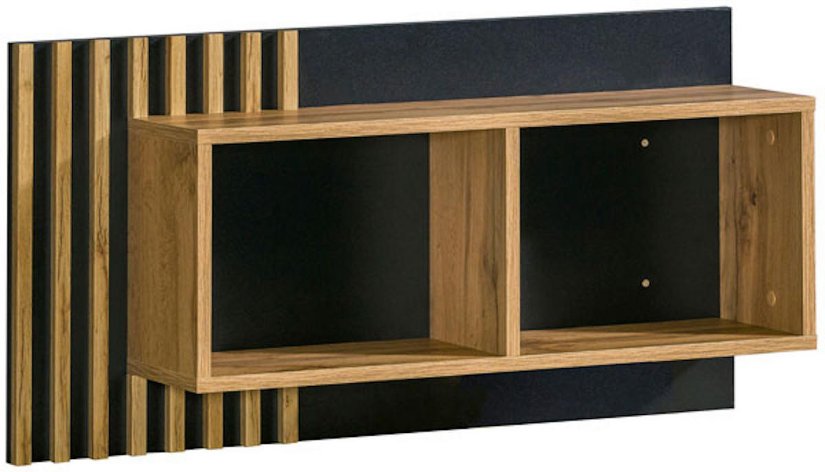 WANDREGAL Lamia Wotan Eiche / schwarz 90 / 21 / 46cm - Schwarz/Braun, Holz/Holzwerkstoff (90/46/21cm) - Feldmann-Wohnen