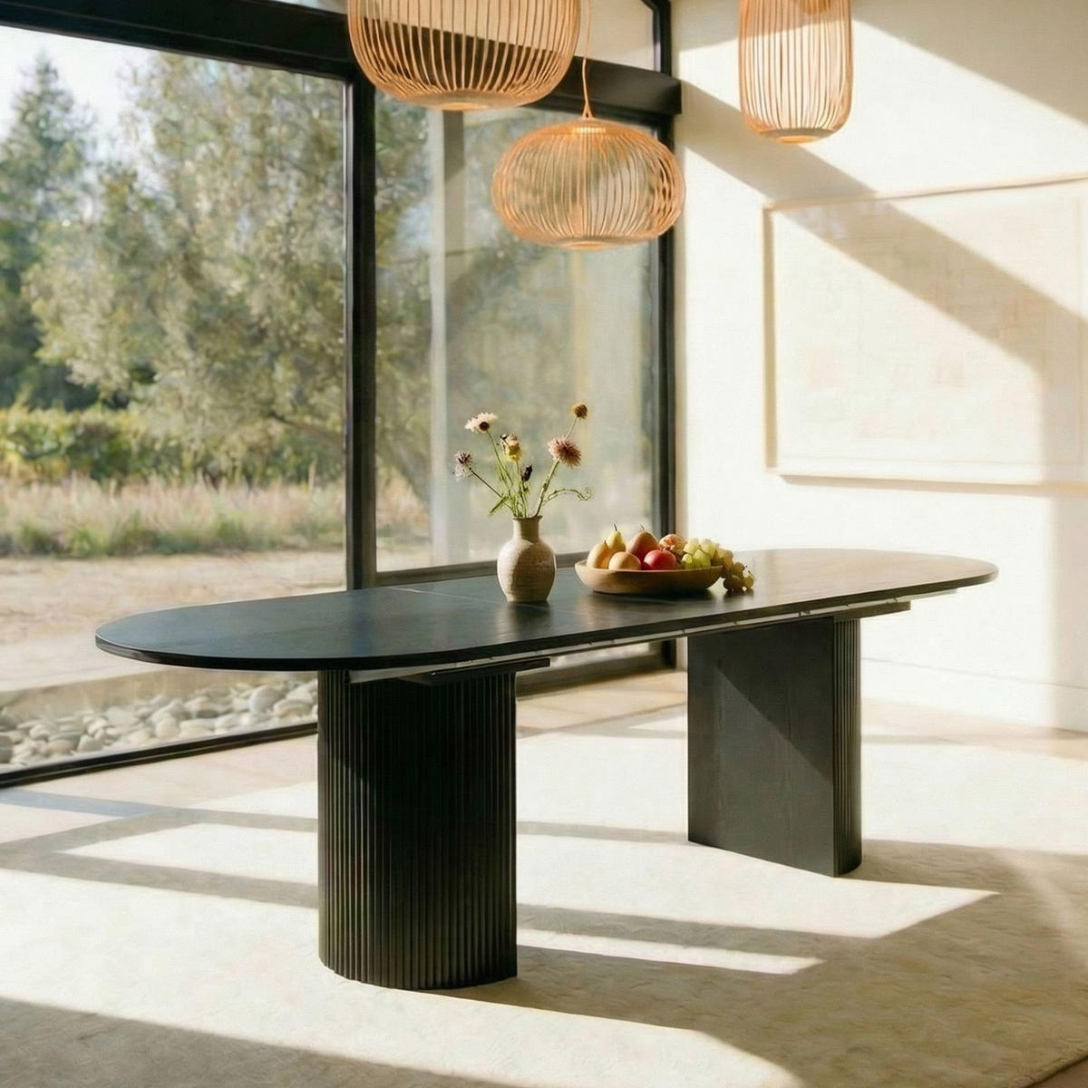 ESSTISCH EMEZA schwarz - Schwarz, Holzwerkstoff (90/180/76cm) - IDIMEX