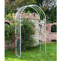 ROSENBOGEN Metall Verzinkt Massiv 140 cm Torbogen - Silberfarben, Metall (140/232/40cm) - DanDiBo