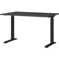SCHREIBTISCH höheneinstellbar "Stuttgart" 68-91cm Graphit 120x80cm, C-Fuß - Schwarz, Holzwerkstoff/Metall (80/120/91cm) - KADIMA DESIGN
