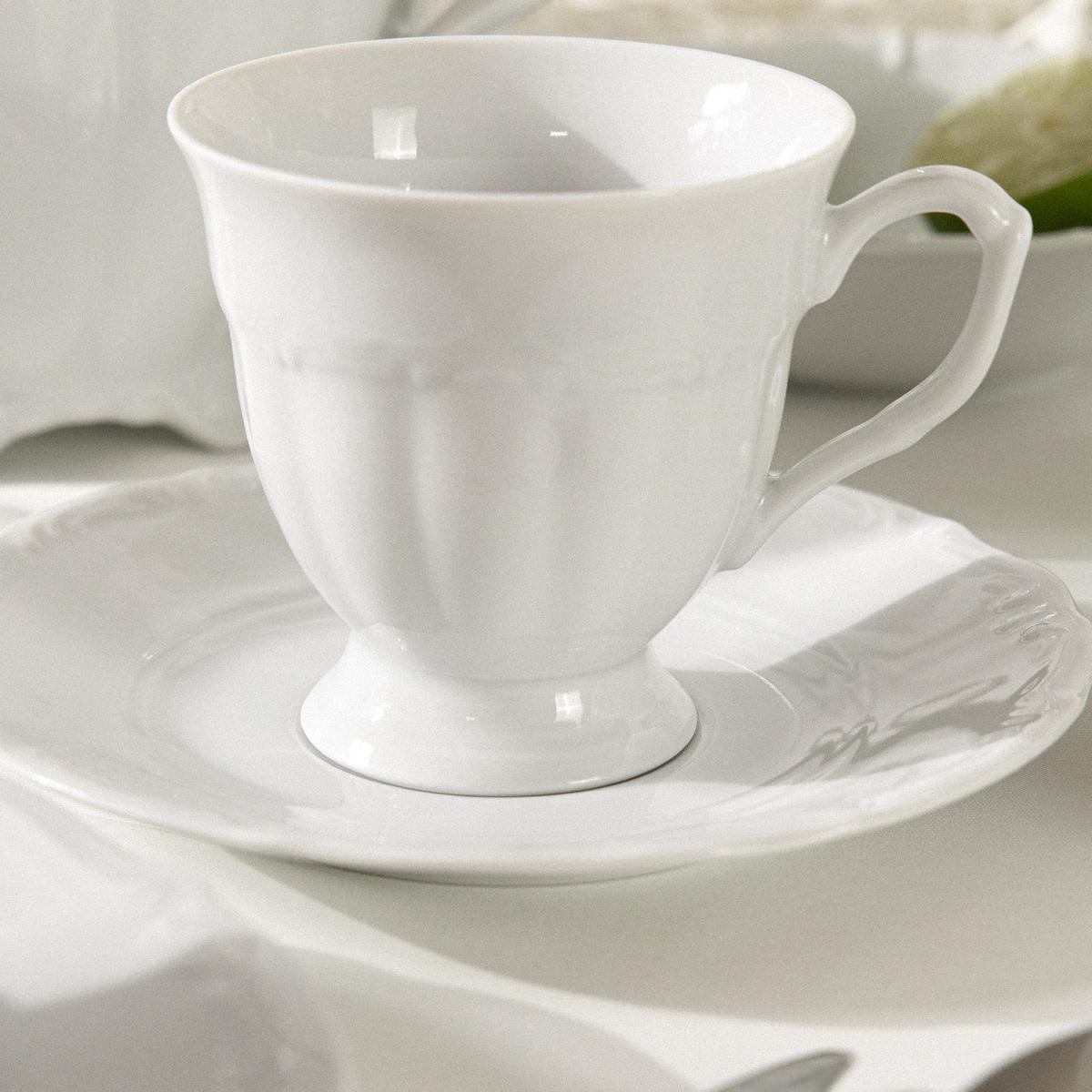 KAFFEESERVICE Chodziez MARIA TERESA 39-tlg - Weiß, Keramik (8/8/8cm) - KONSIMO®