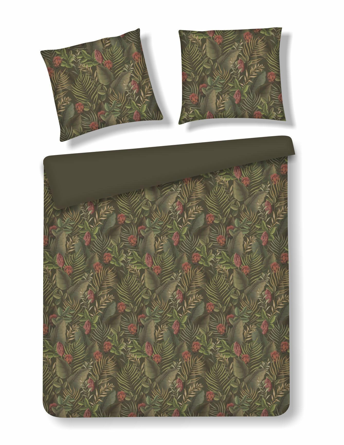 BETTWÄSCHE Tropini - Dunkelgrün, Textil (200/220cm) - home&you