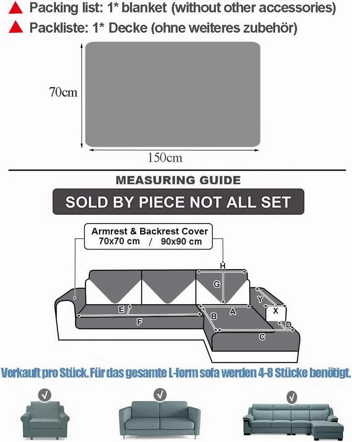 SOFADECKE Kordsamt Rutschfeste 1 Stück - Beige, Textil (70/150cm) - Kaket
