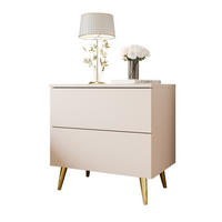 NACHTTISCH AURA KASCHMIR mit goldenen Beinen - Kaschmir, Holzwerkstoff (55/55/37cm) - Lookway