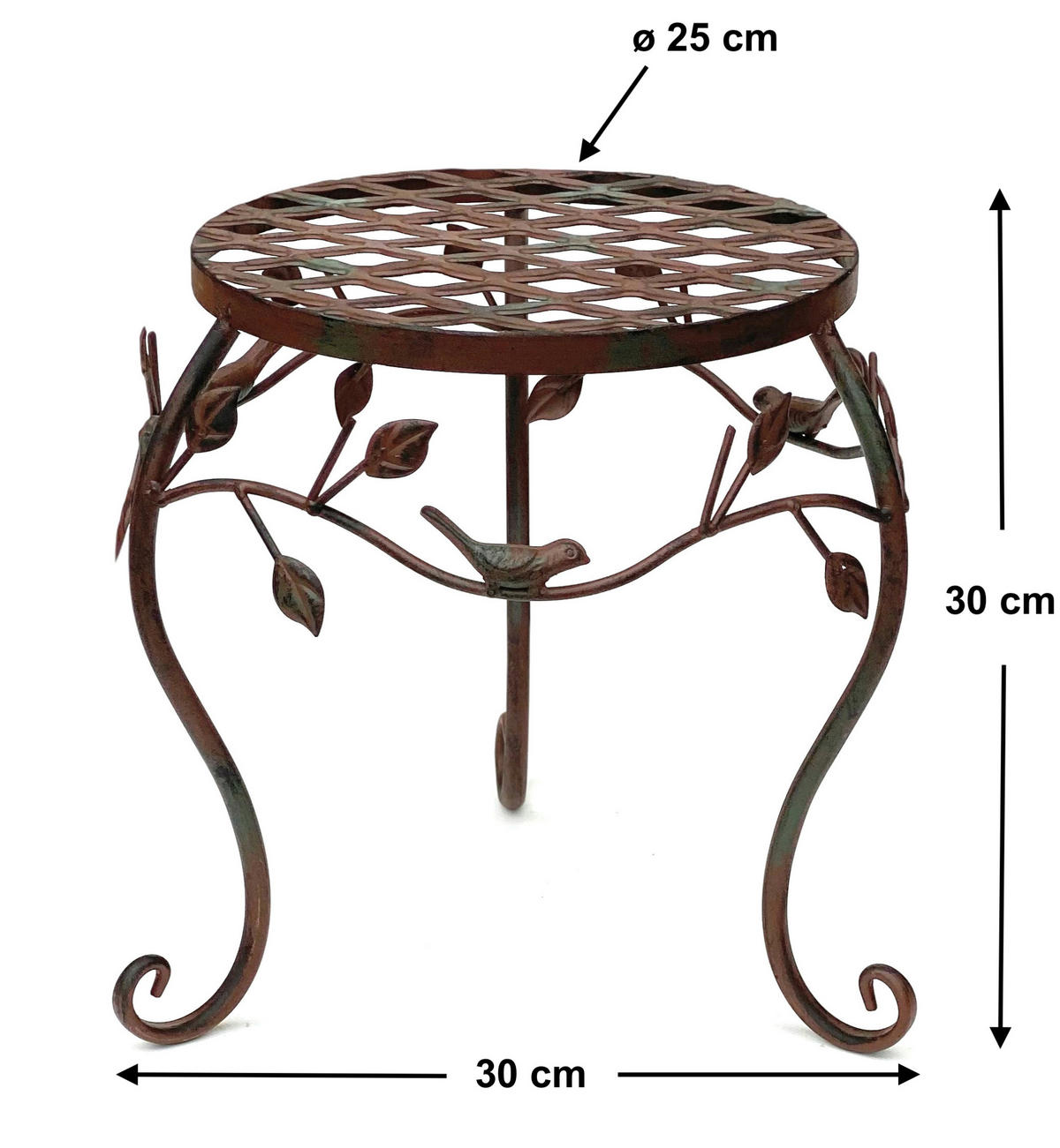 BLUMENHOCKER Metall Braun 30/30/30 cm - Braun, Metall (30/30/30cm) - DanDiBo