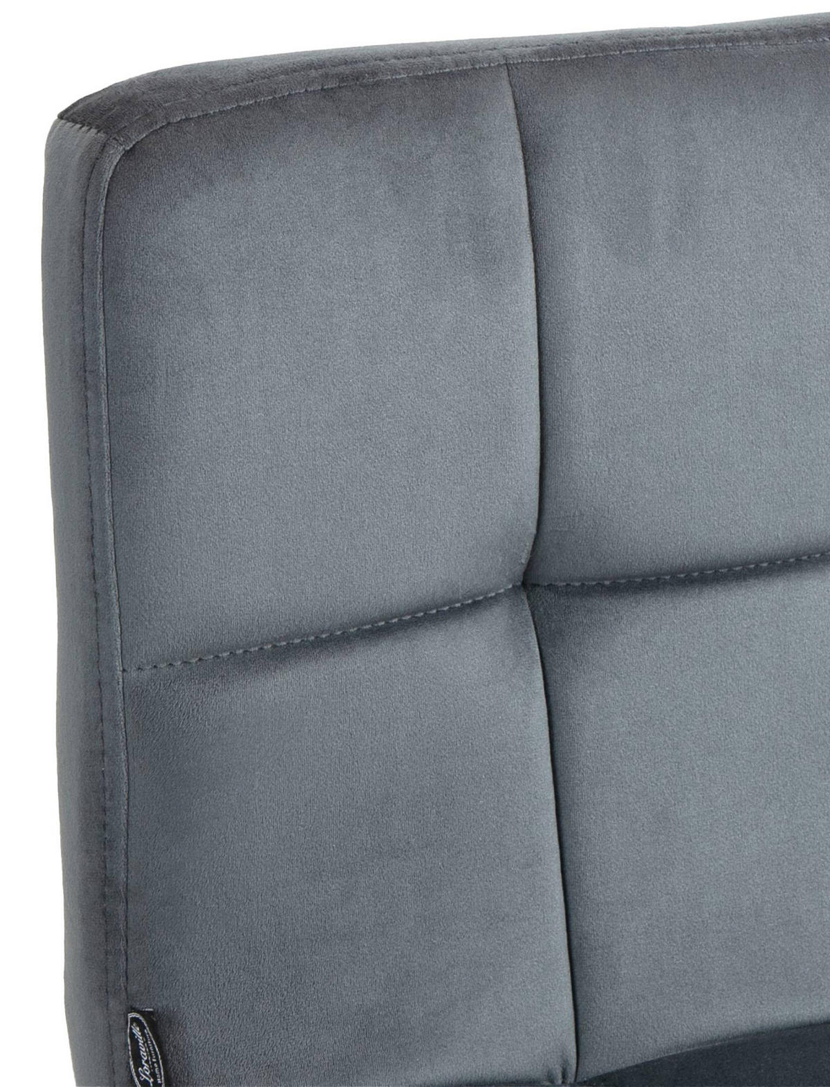 BARHOCKER Peran Samt weiß dunkelgrau - Dunkelgrau/Weiß, Textil/Metall (46/114/47cm) - TPFLiving