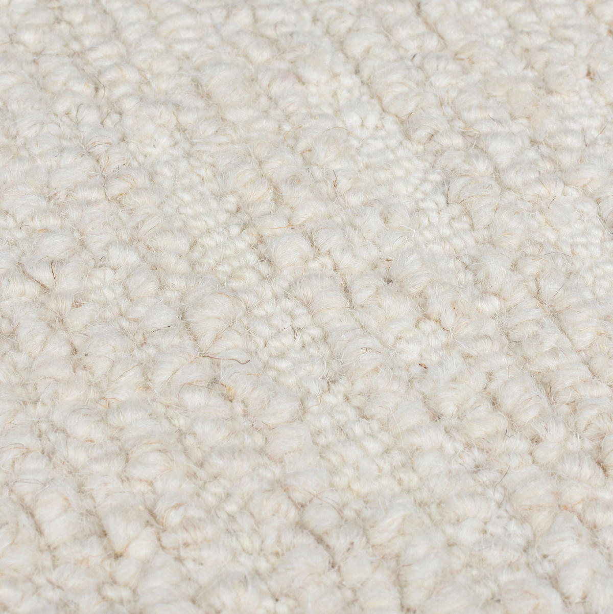 WOLLTEPPICH Boucle, Unifarben, Strapazierfähig, natürlich & pflegeleicht Creme Läufer 80x230 - Creme, Textil (80/230cm) - KADIMA DESIGN