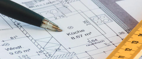 Einrichtungsplan mit Stift