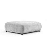 POUF L Zanzibar Hellgrau Samtstoff - Hellgrau/Schwarz, Holz/Holzwerkstoff (110/37/110cm) - Maison de Reve