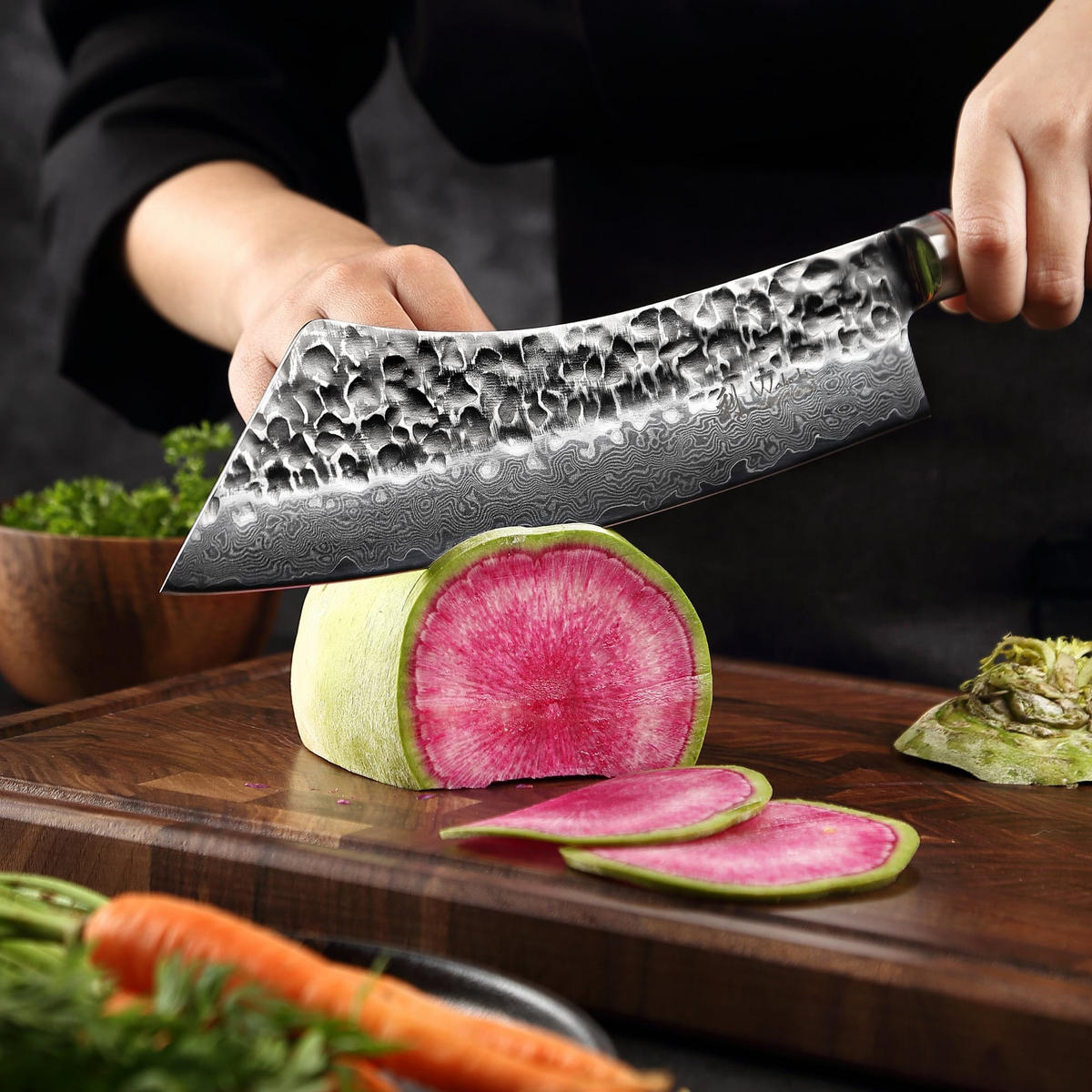 BLOCKMESSER 22,5 cm - Schwarz, Holz/Metall (37cm) - Wakoli