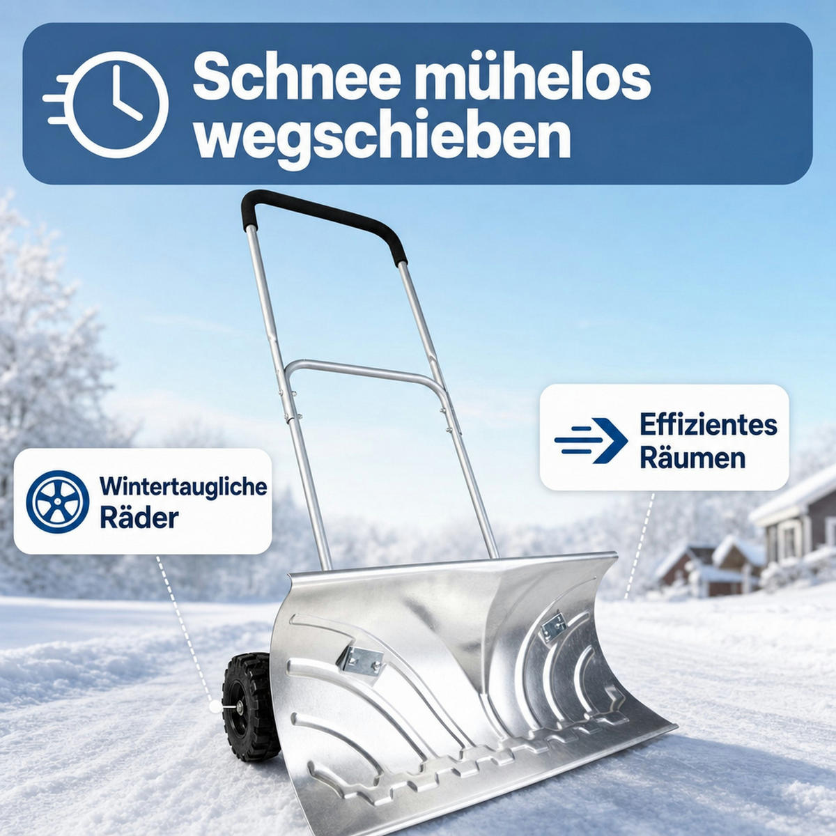ROLL Schneeschieber - Ahornfarben, Kunststoff (50/32/80cm) - Westfalia