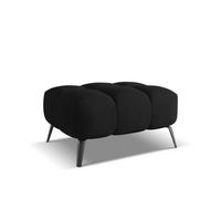 POUF Chenille Stoff Schwarz - Schwarz, Textil/Metall (78/41/60cm) - Makamii