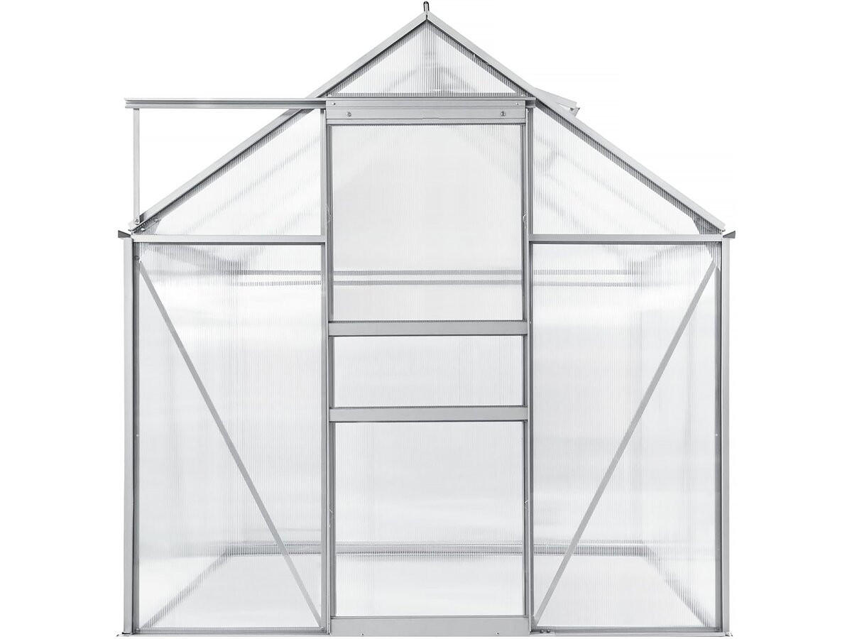 GEWÄCHSHAUS POLYCARBONAT basilic Grau - Grau, Metall (190/195/190cm) - Habitat Garten